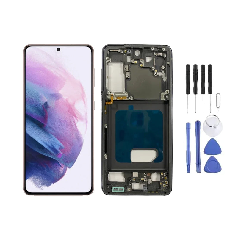 Chassis + Ecran LCD + Vitre pour Samsung Galaxy S21 5G (G991) + Kit Outils