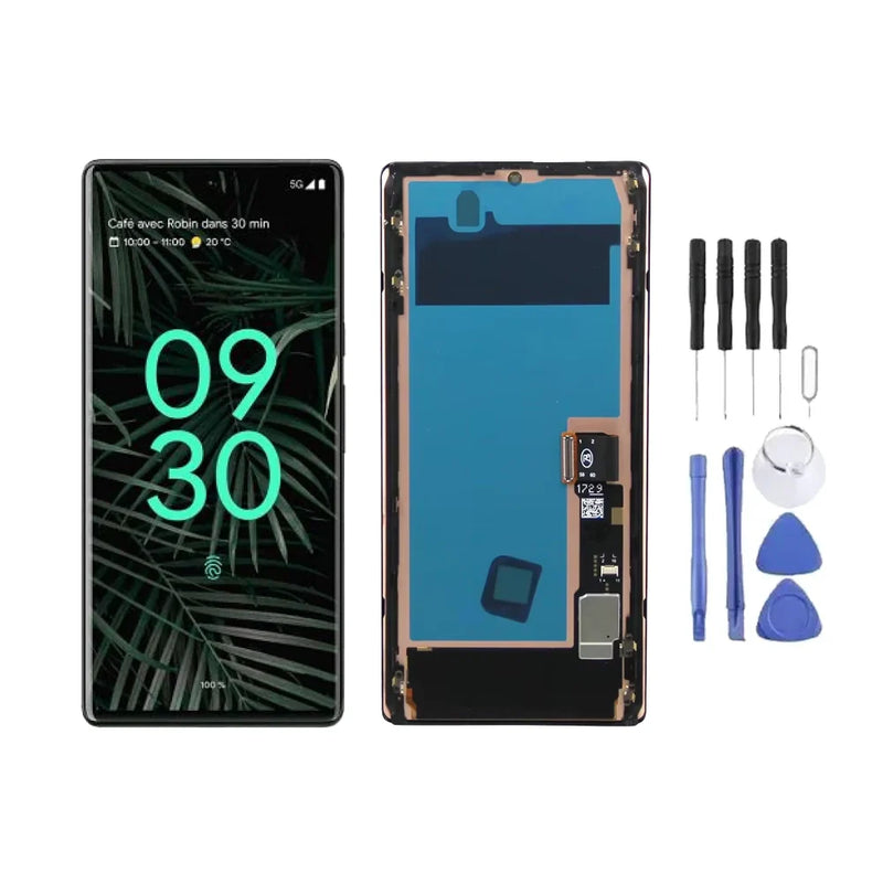 Ecran LCD AMOLED complet avec support + Vitre pour Google Pixel 6 Pro + Kit d'outils