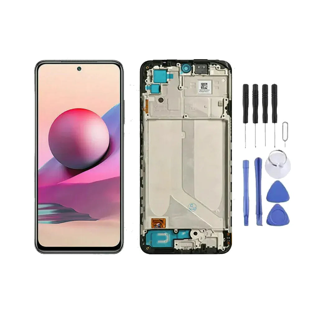Chassis + Ecran LCD + Vitre pour Xiaomi Redmi Note 10 + Kit d'outils