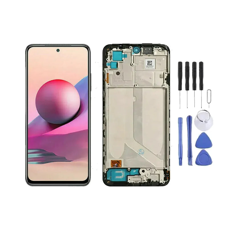 Chassis + Ecran LCD + Vitre pour Xiaomi Redmi Note 10 + Kit d'outils