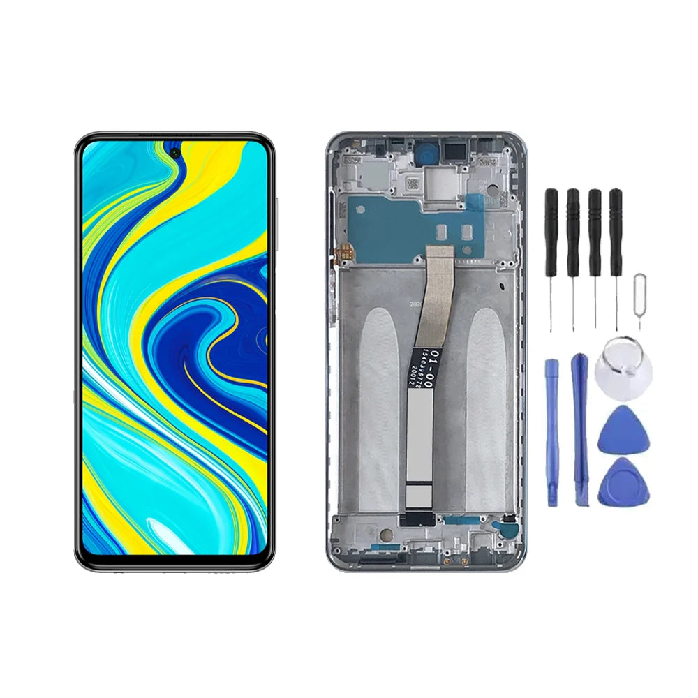 Chassis + Ecran LCD + Vitre pour Xiaomi Redmi Note 9S + Kit d'outils