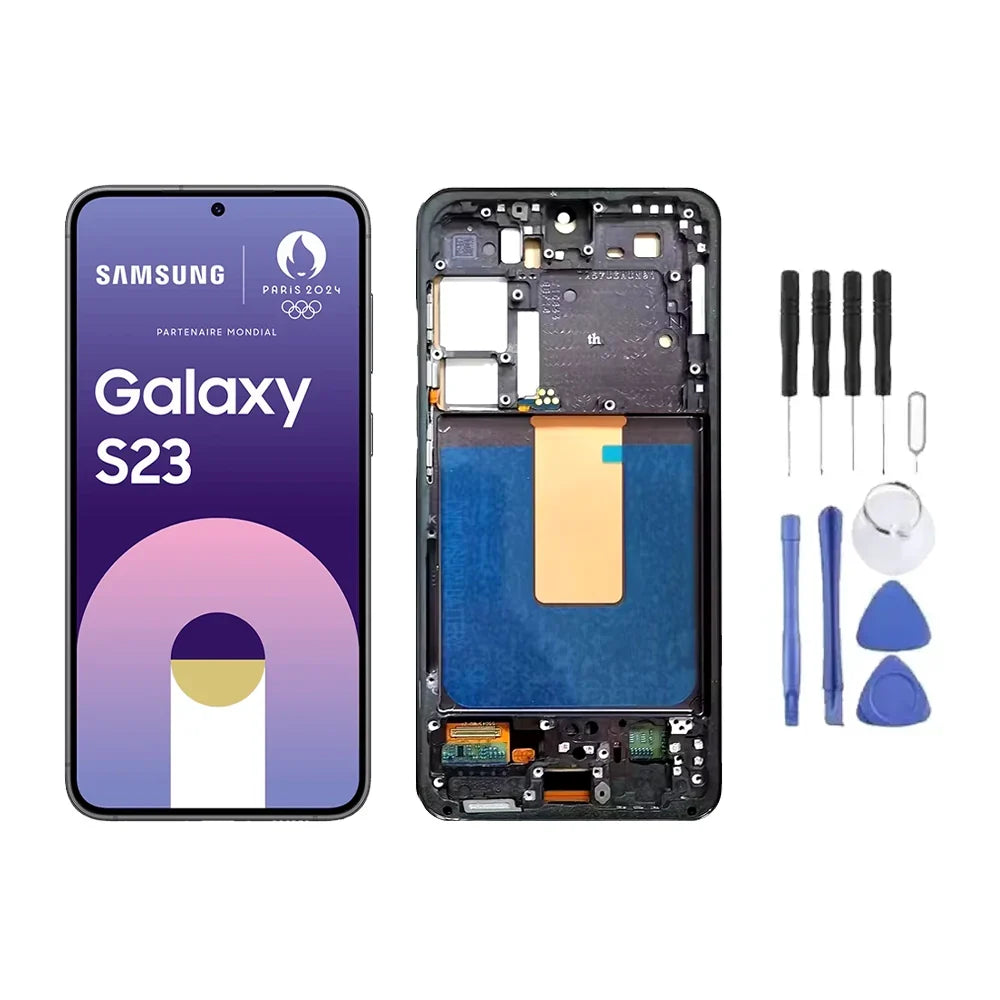 Chassis + Ecran LCD + Vitre pour Samsung Galaxy S23 5G (S911) + kit outils